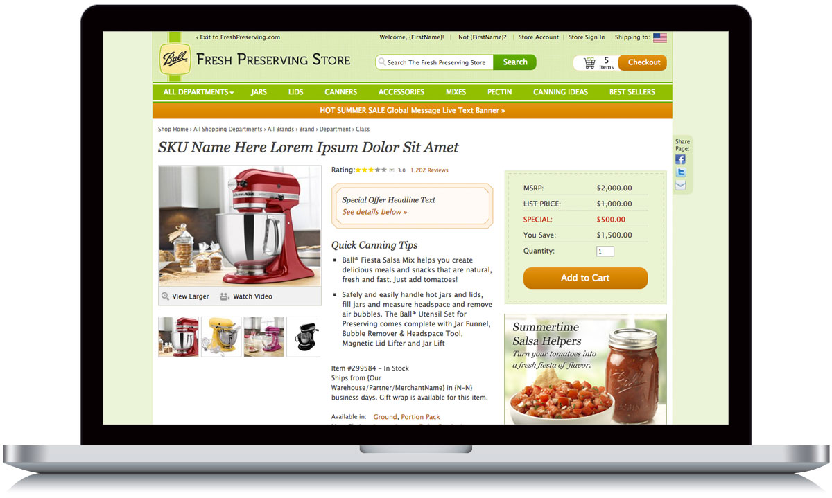 Fresh Preserving Product Detail Page