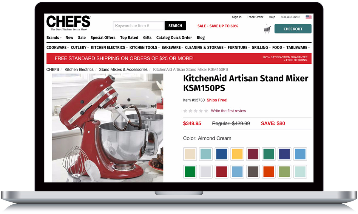 CHEFS Product Detail Page