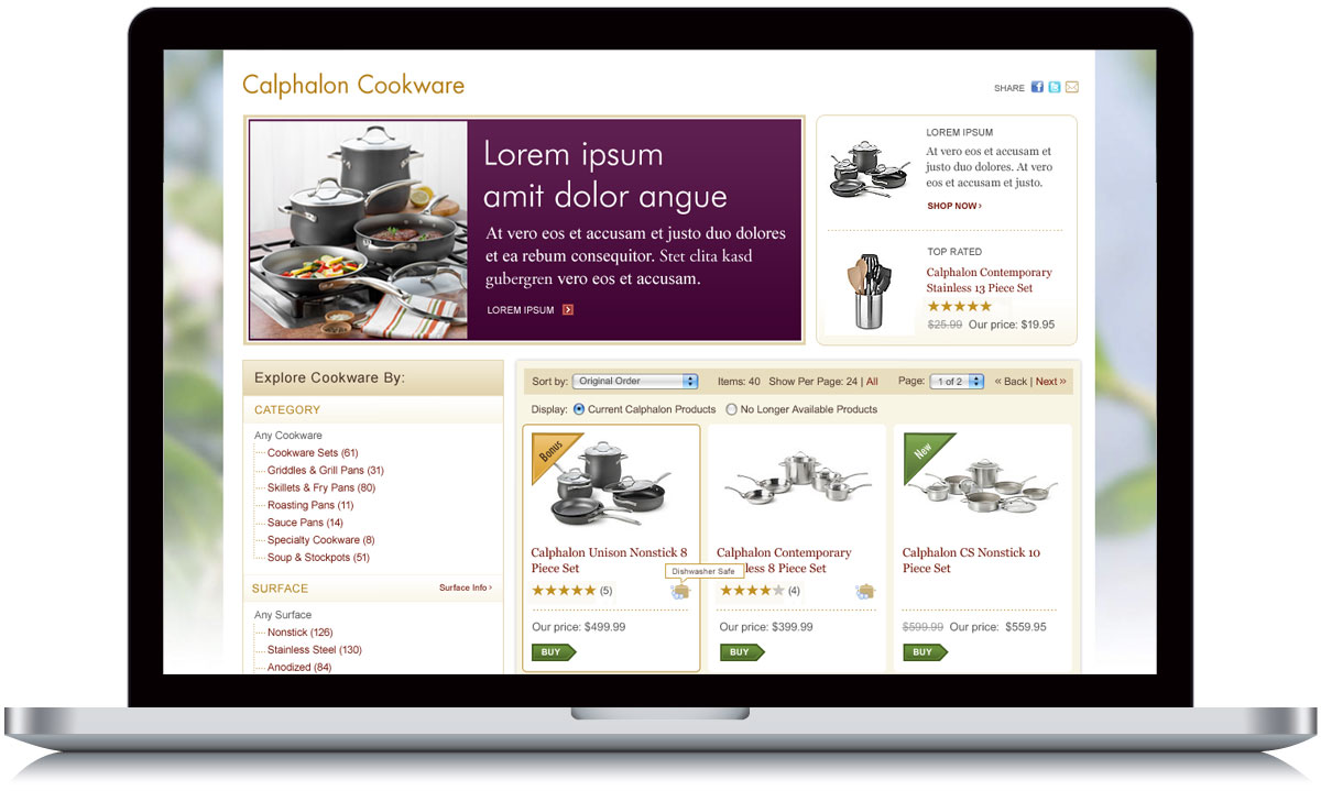 Calphalon Store Department Page