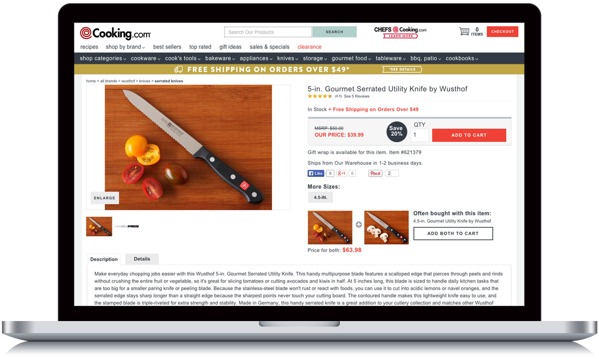 Cooking.com Product Detail Page