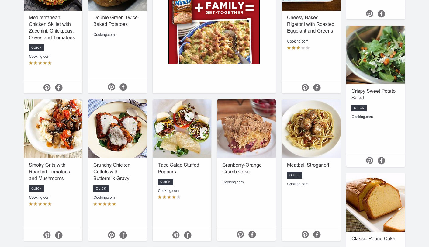 Cooking.com Recipe Homepage