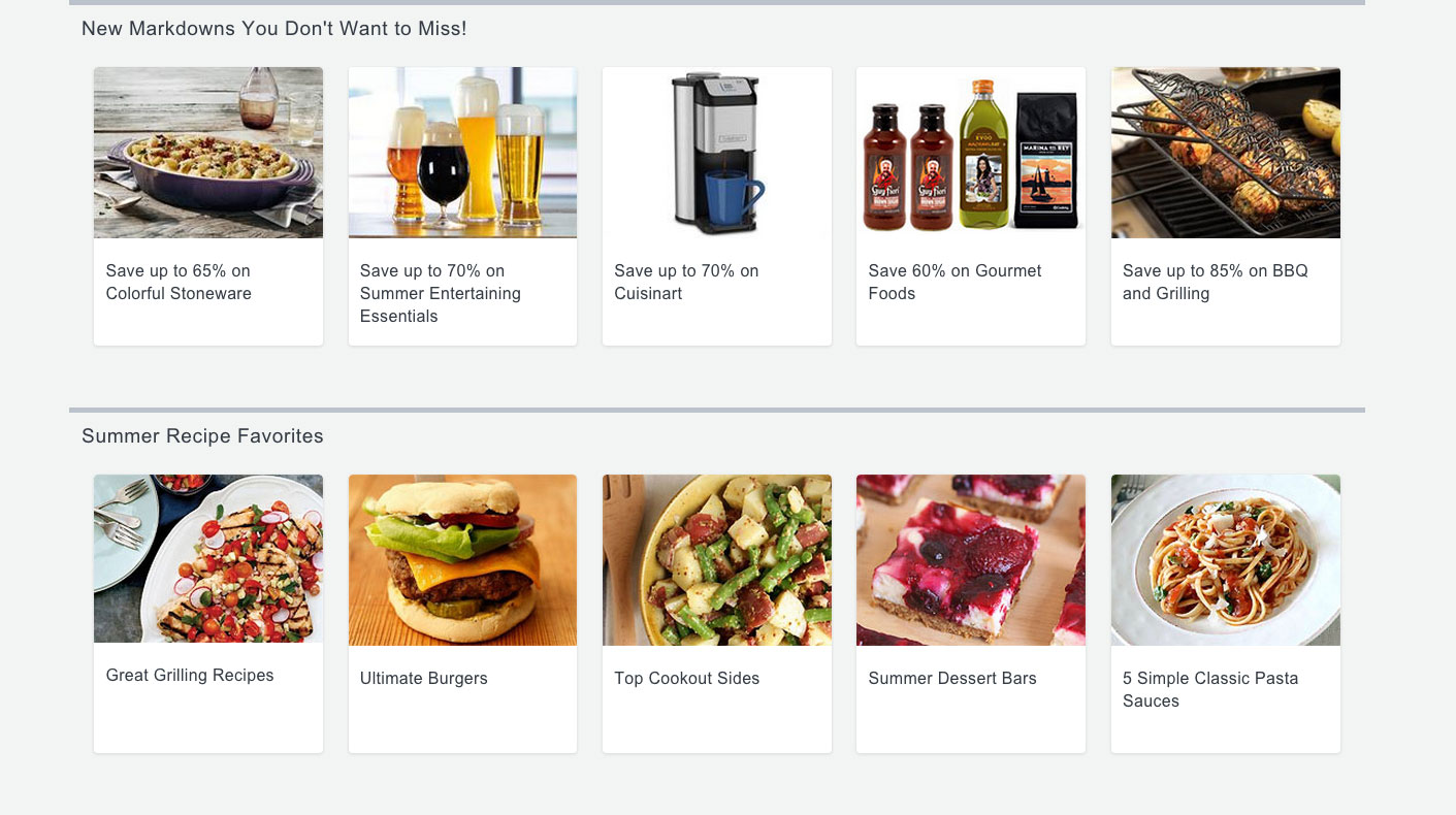 Cooking.com Shopping Homepage