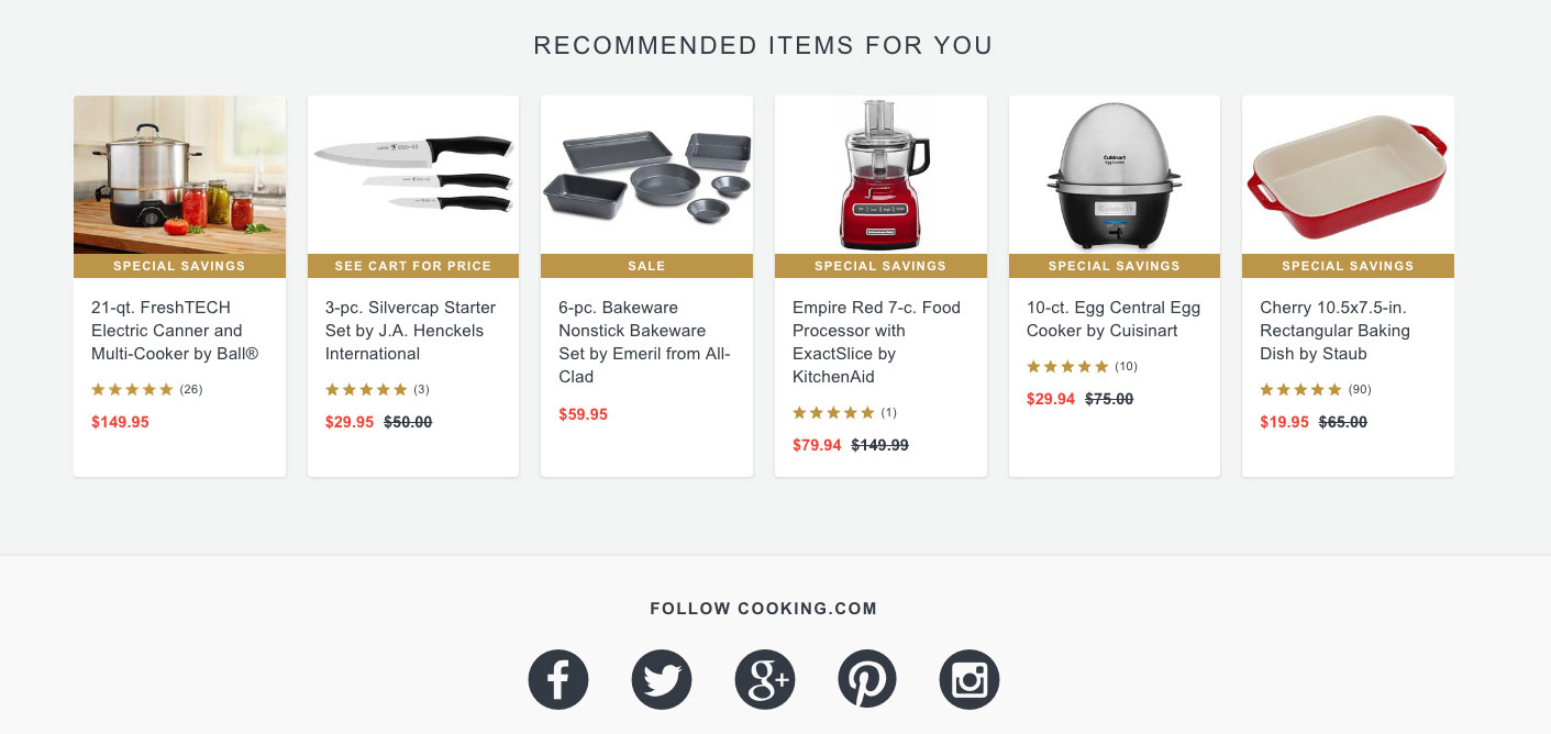 Cooking.com Shopping Homepage