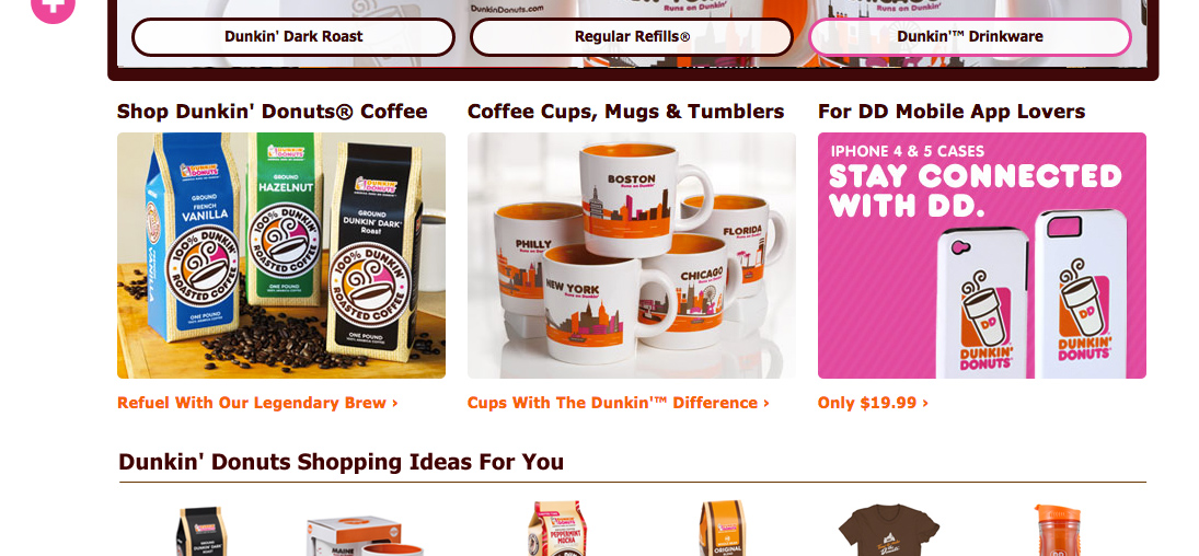 Dunkin' Donuts Shop Homepage