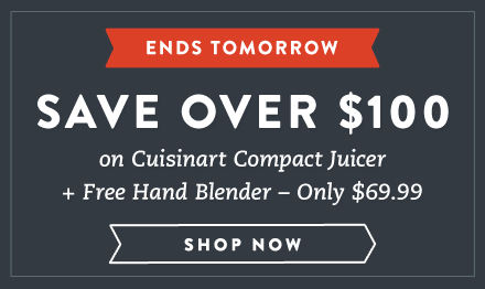 Save Over $100 on Cuisinart Compact Juicer + Free Hand Blender – Only $69.99
