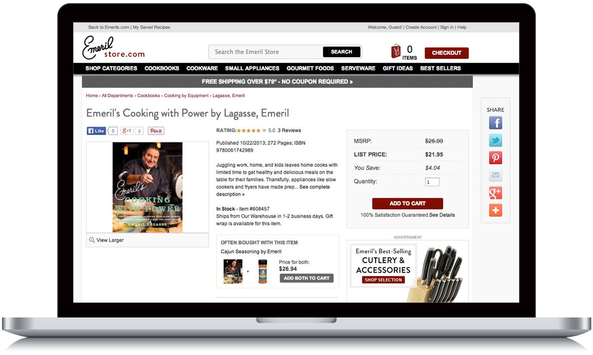 Emeril Product Detail Page
