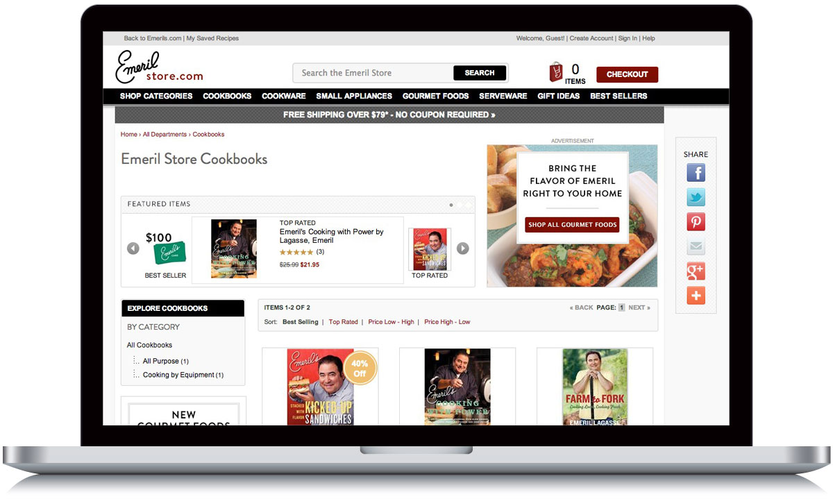 Emeril Store Department Page