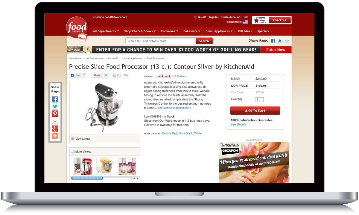 FoodNetwork Product Detail Page