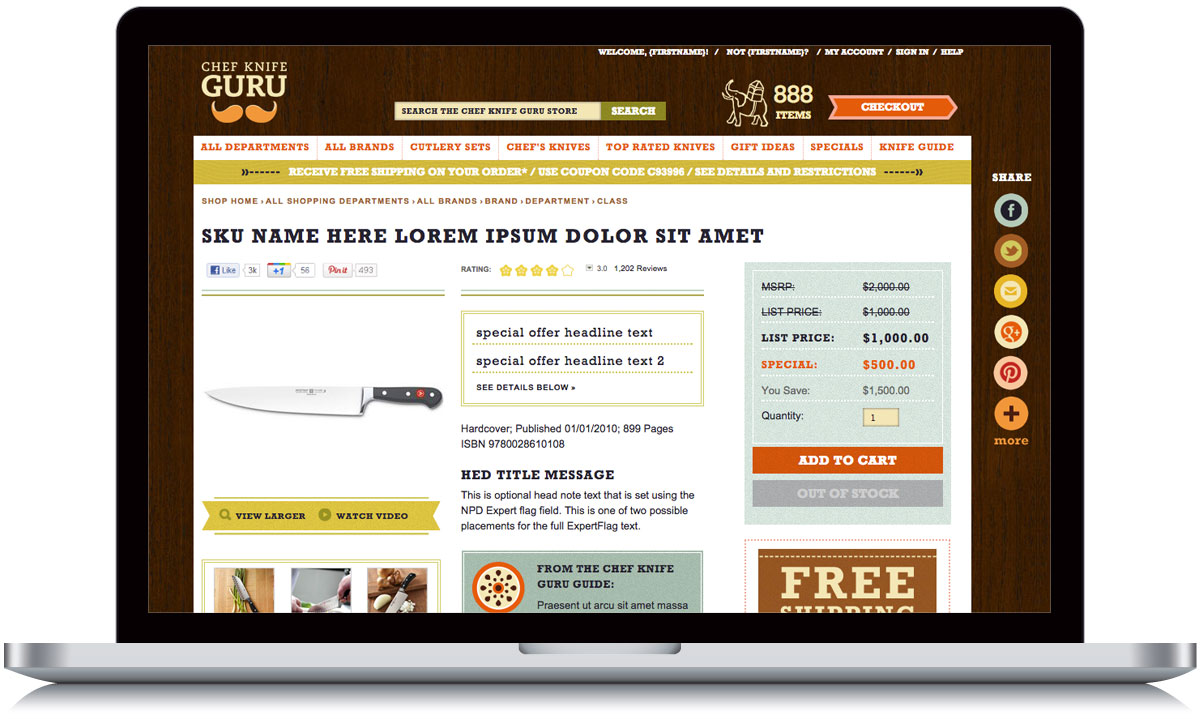 KnifeGuru Product Detail Page