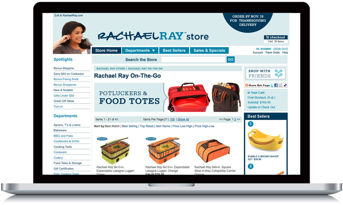 Rachael Ray Store Department Page